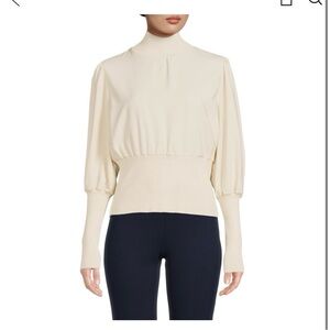 NWT French Connection Krista Long Sleeve beige top size M